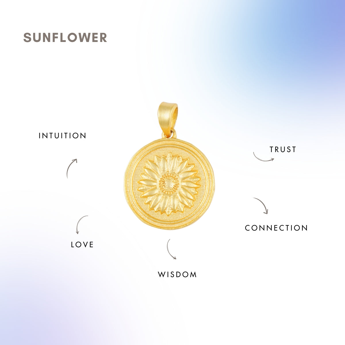 Sunflower Coin Necklace for Luck and Positivity