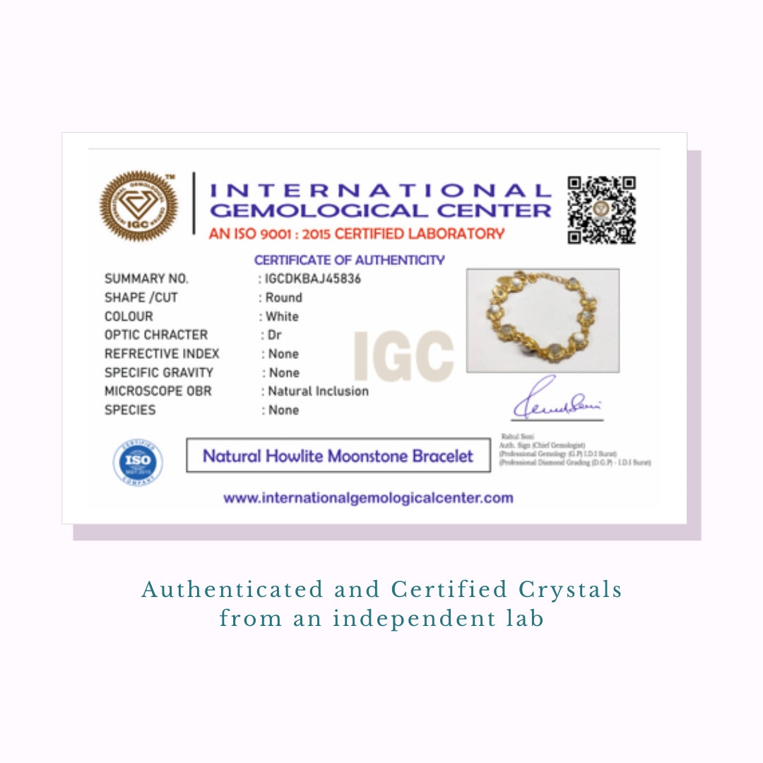 Howlite And Moonstone Unisex Bracelet