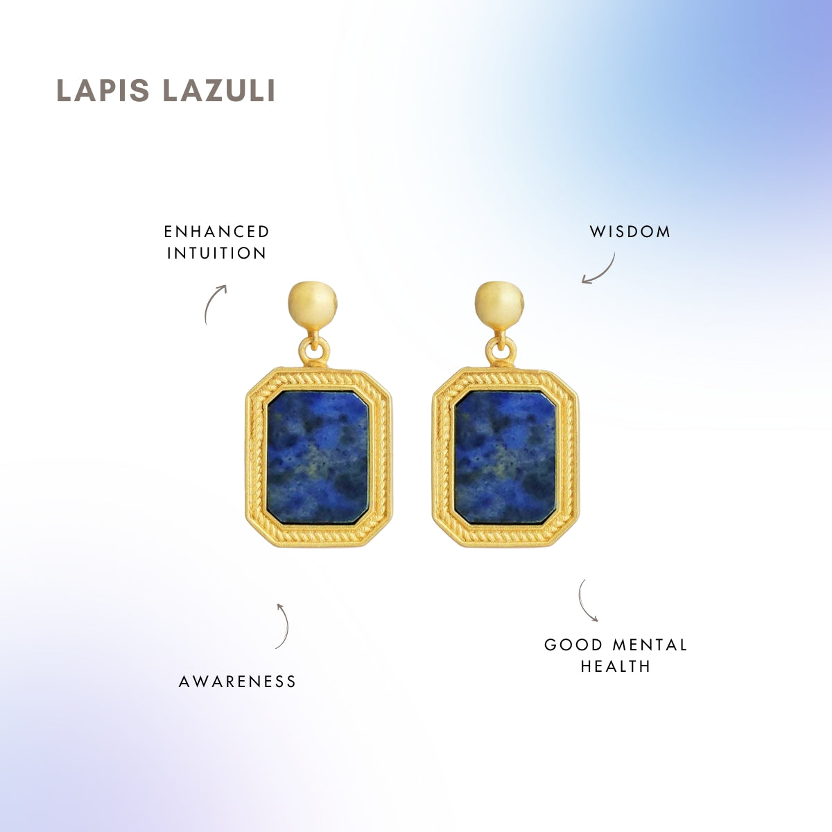Revitalise Drop Earrings with Lapis Lazuli - Intuition