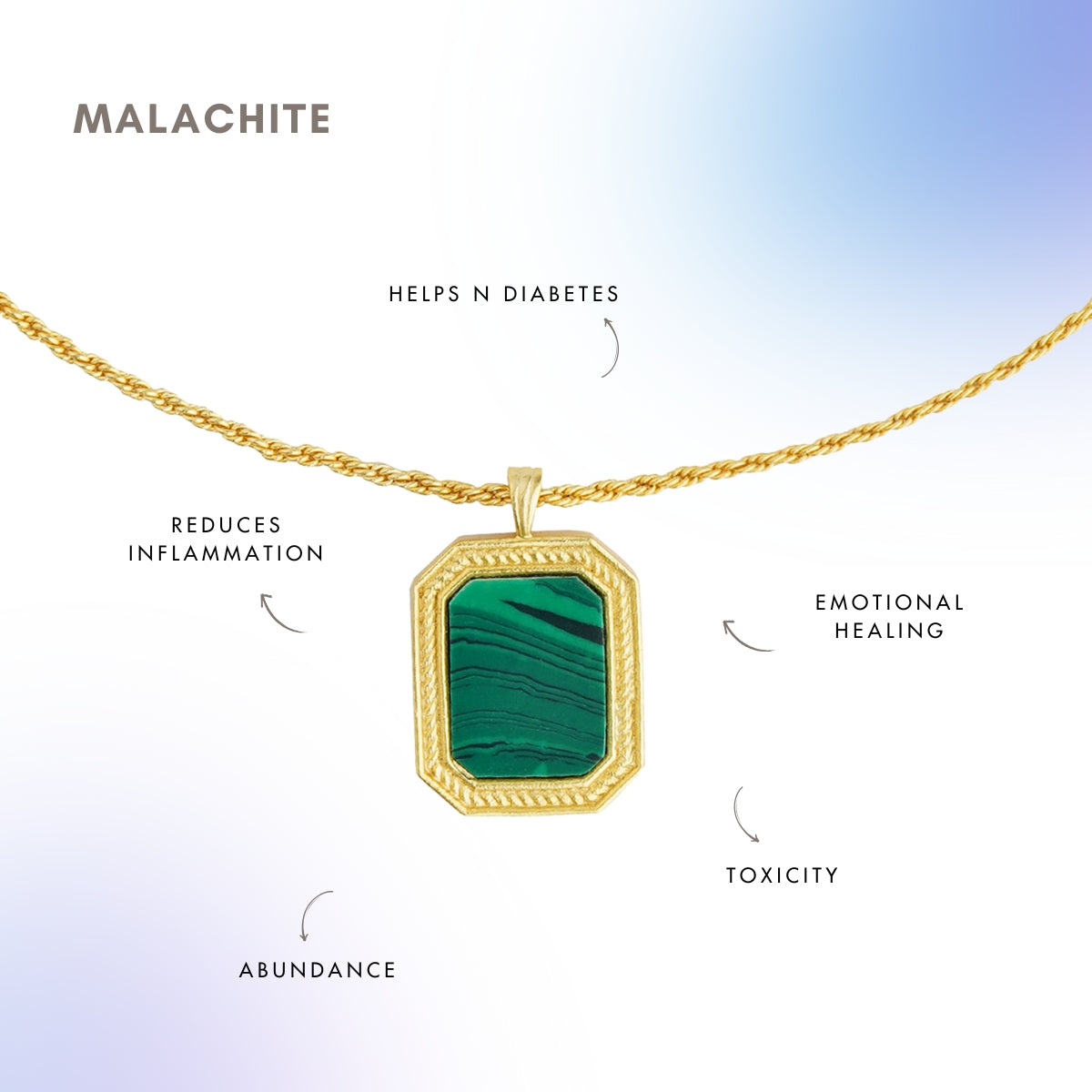 Soul Soothe Pendant Necklace with Malachite - Abundance