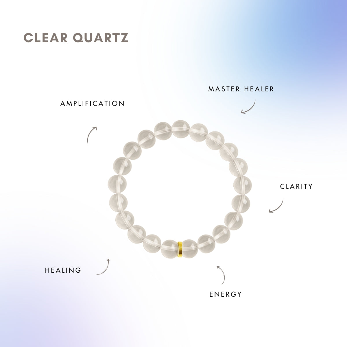 Clear Quartz Bead Bracelet for Master Cleanser & Amplifier