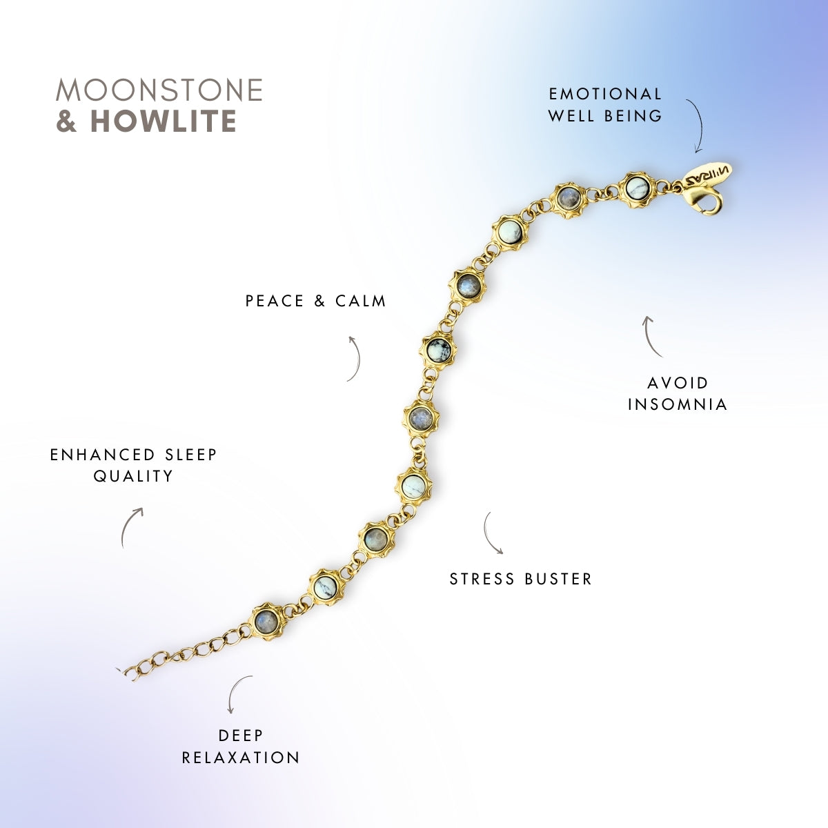 Howlite And Moonstone Unisex Bracelet