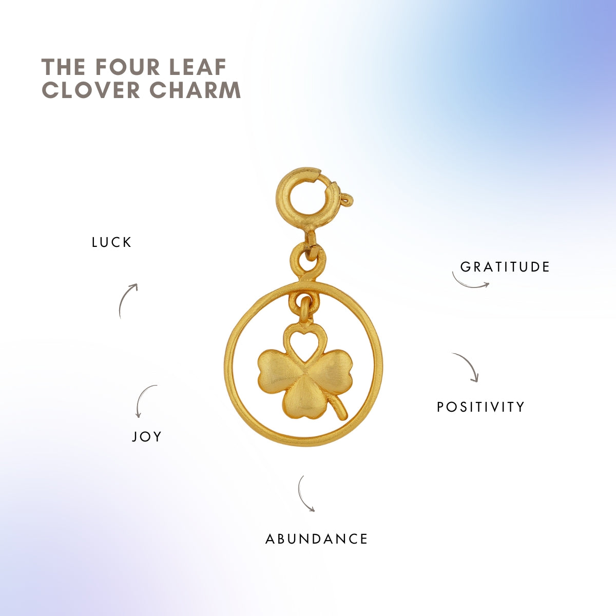 Four Leaf Clover Charm for Faith, Hope, Love and Luck