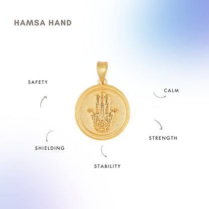 Hamsa Hand Coin Necklace for Protection