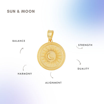 Sun and Moon Coin Necklace for Duality