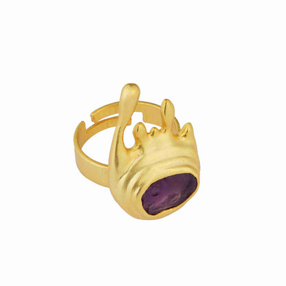 Power Drops Ring with Amethyst