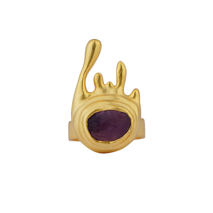 Power Drops Ring with Amethyst
