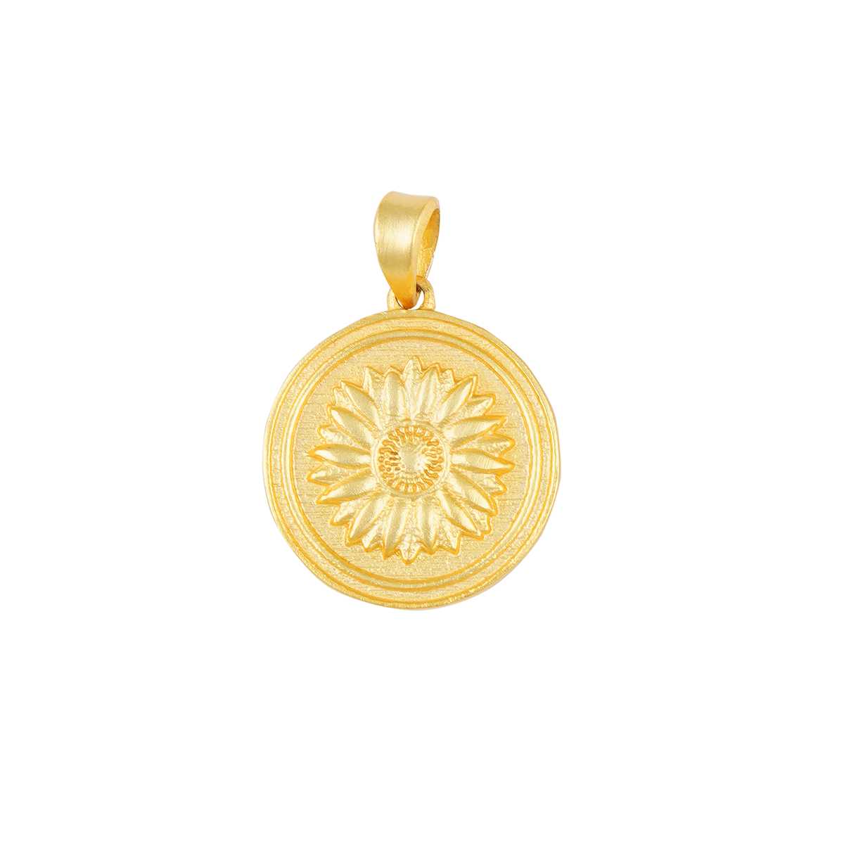 Sunflower Coin Necklace for Luck and Positivity