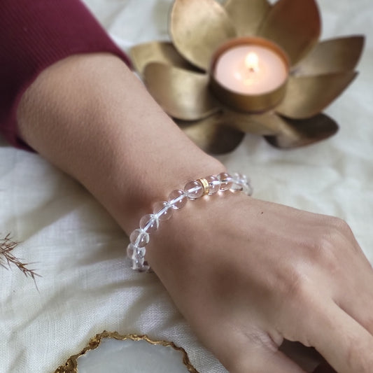 Clear Quartz Bead Bracelet for Master Cleanser & Amplifier