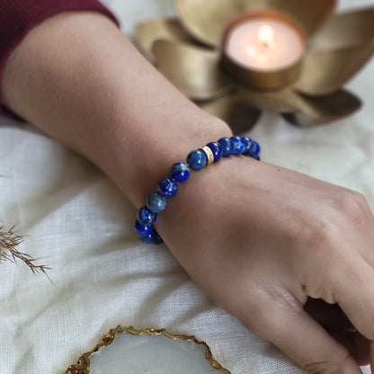 Lapis Lazuli Bead Bracelet for Intuition & Wisdom
