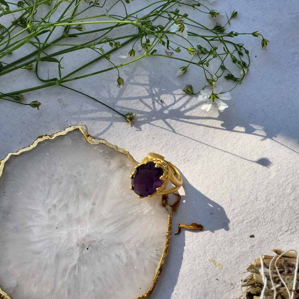 Amethyst Healing Ring for Calmness and Good Health