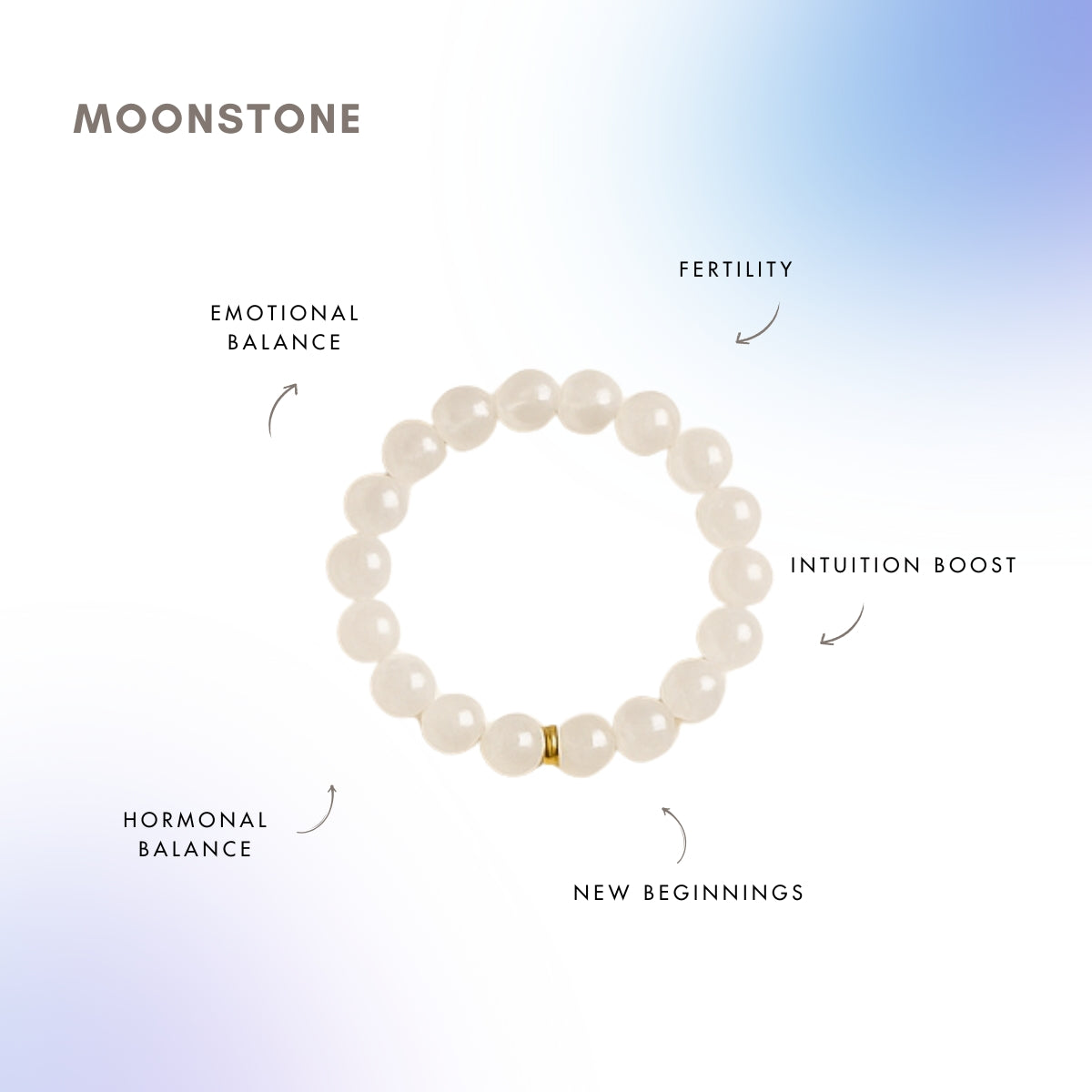 Moonstone Bead Bracelet for Hormonal Balance
