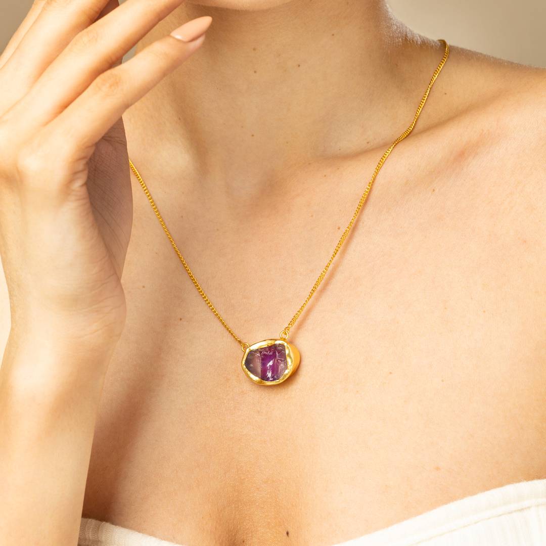 Crystal Charm Amethyst Necklace