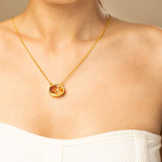 Crystal Charm Citrine Necklace