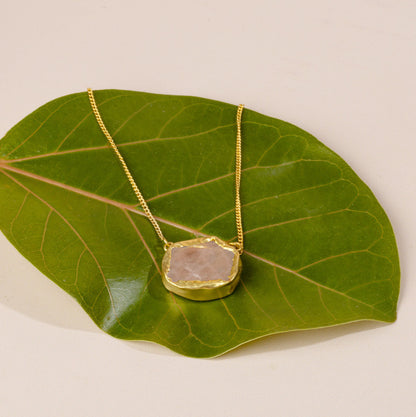 Crystal Charm Rose Quartz Necklace