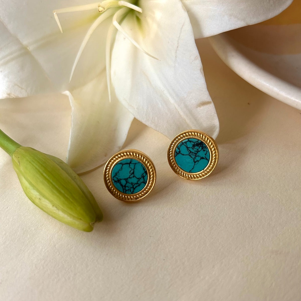 Tranquil Life Stud Earrings with Turquoise - Relationships