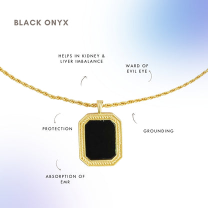 Soul Soothe Pendant Necklace with Black Onyx - Protection
