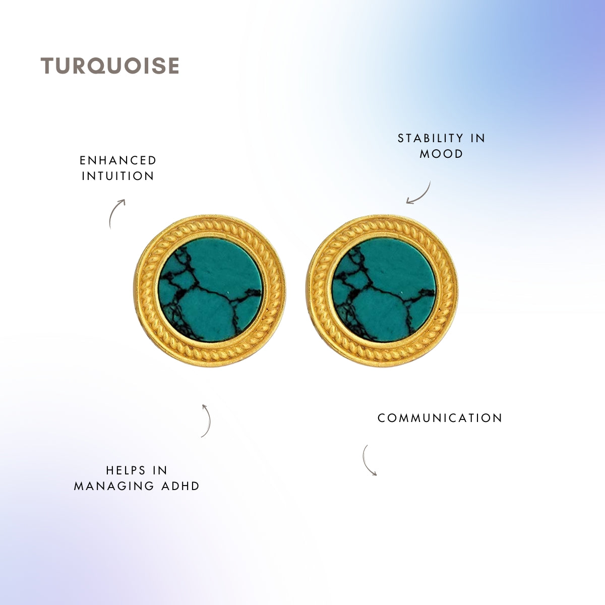 Tranquil Life Stud Earrings with Turquoise - Relationships