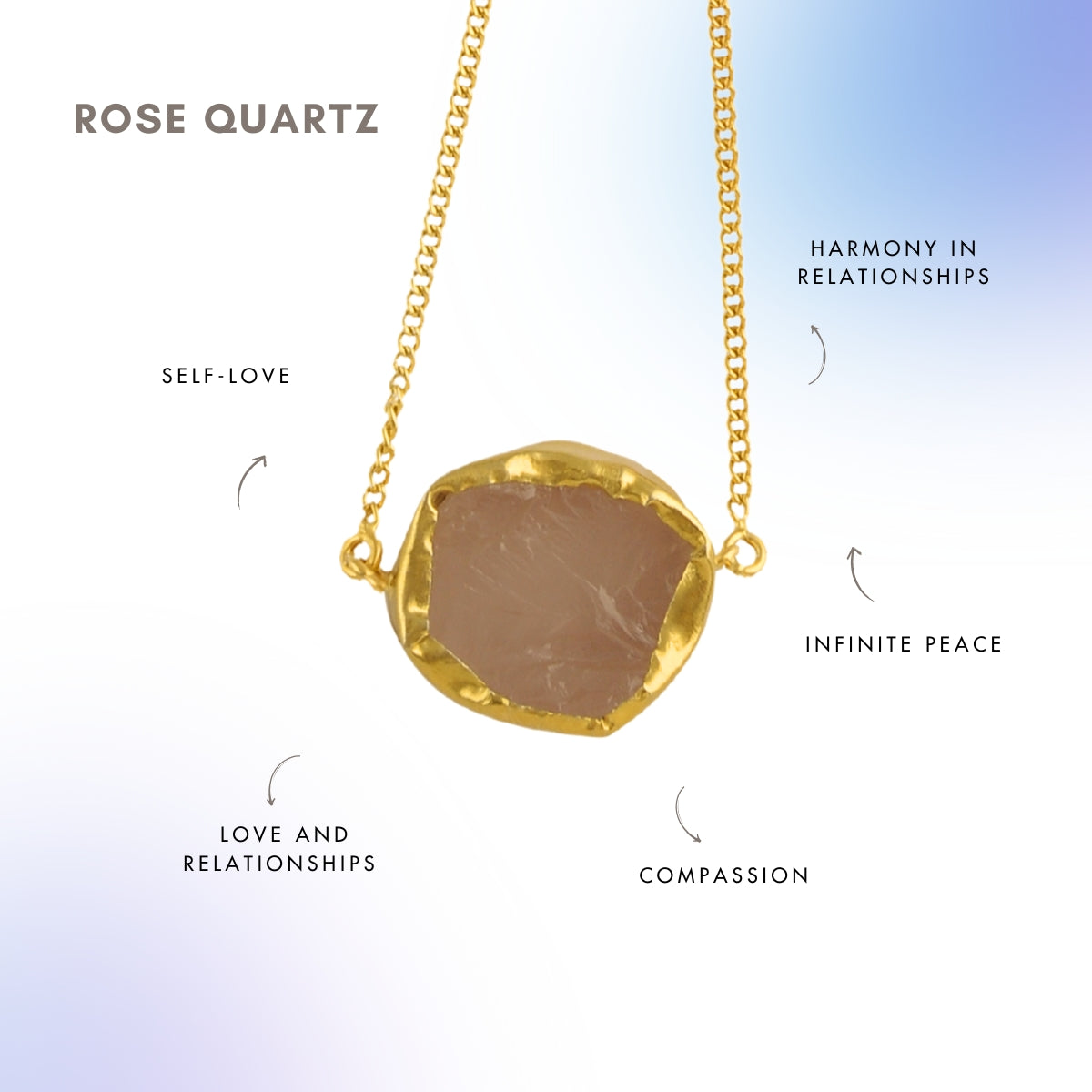Crystal Charm Rose Quartz Necklace